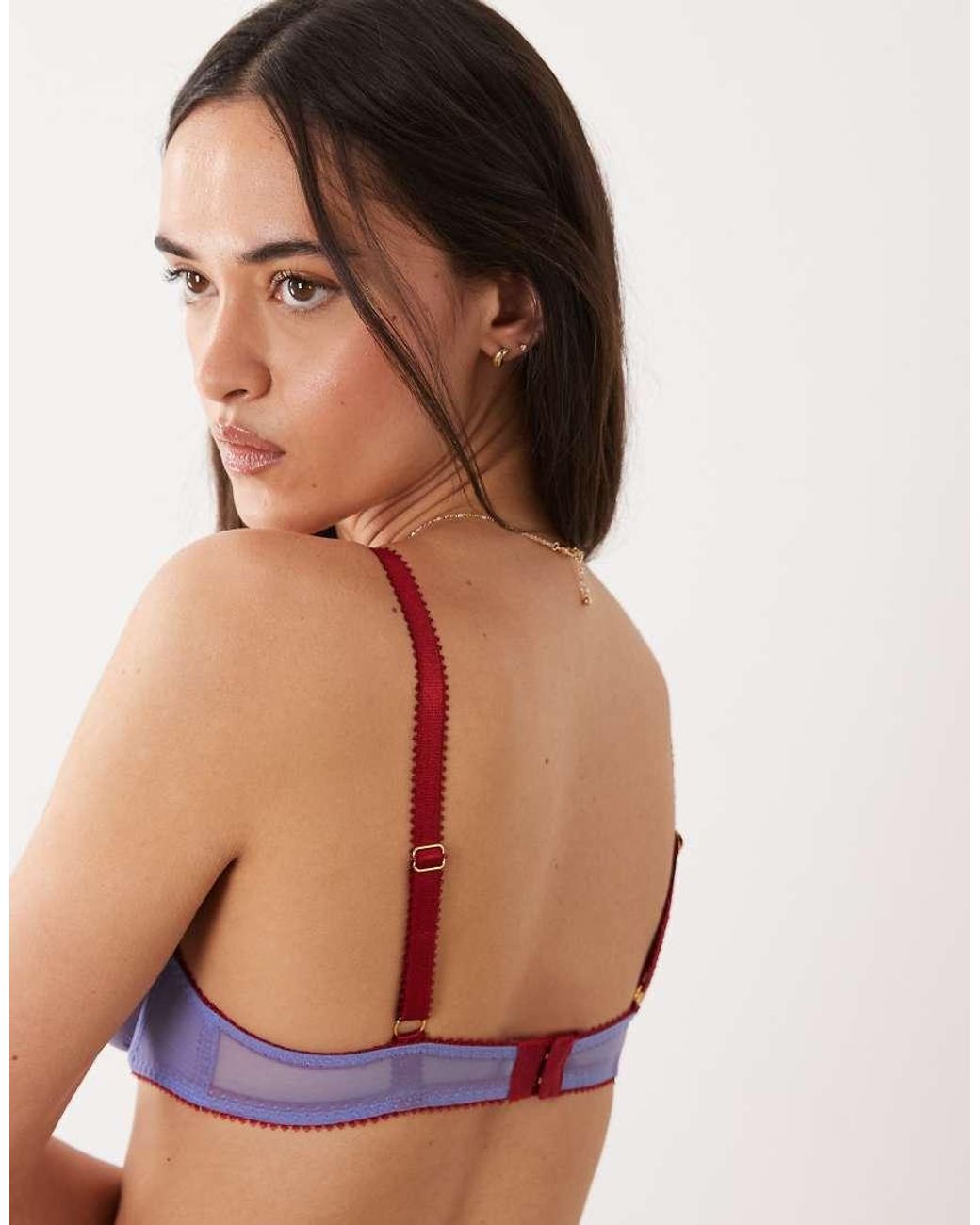 Dora Larsen Purple Hallie Tulle Underwire Bra