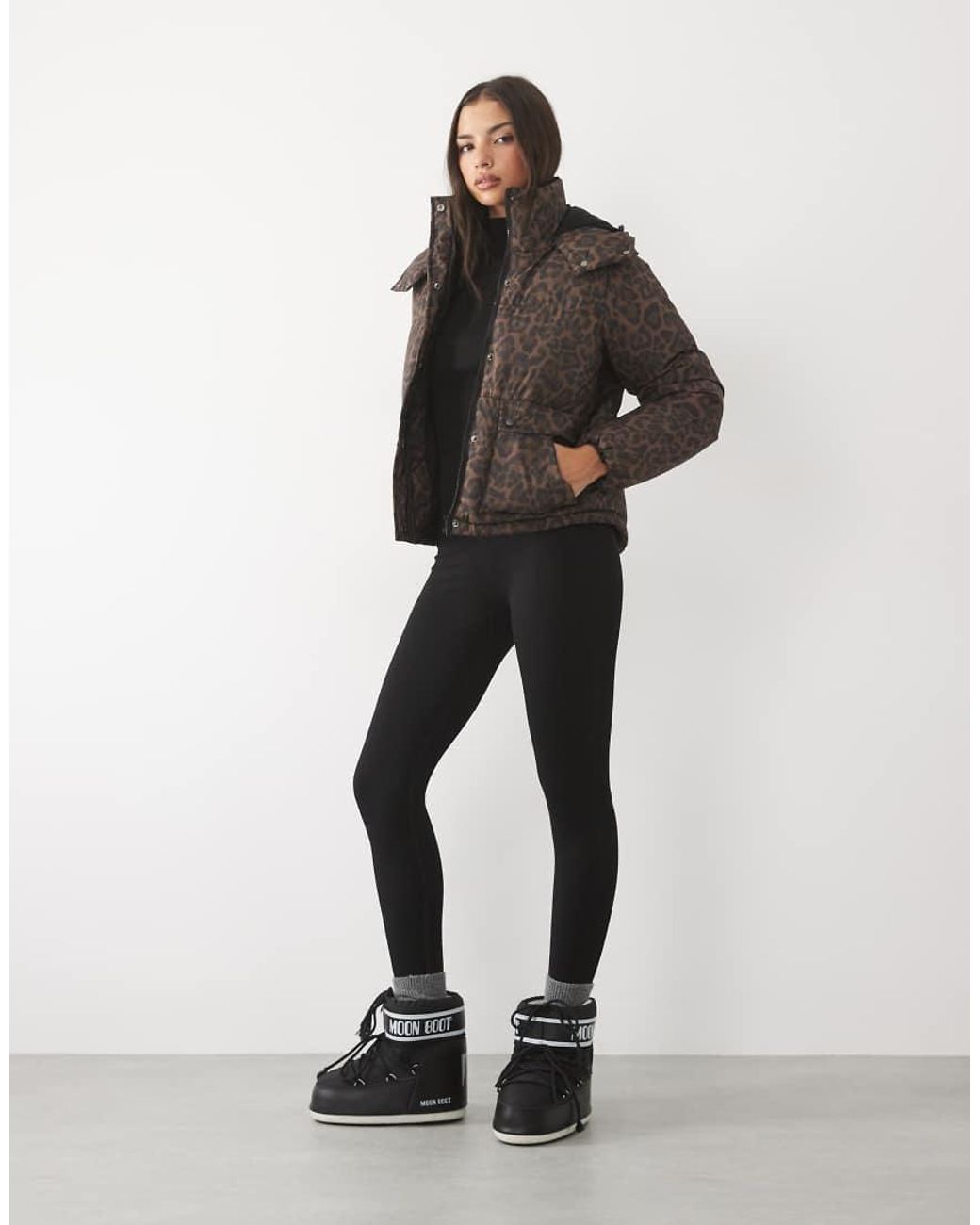Threadbare Ski Gewatteerd Jack Met Capuchon in het Brown