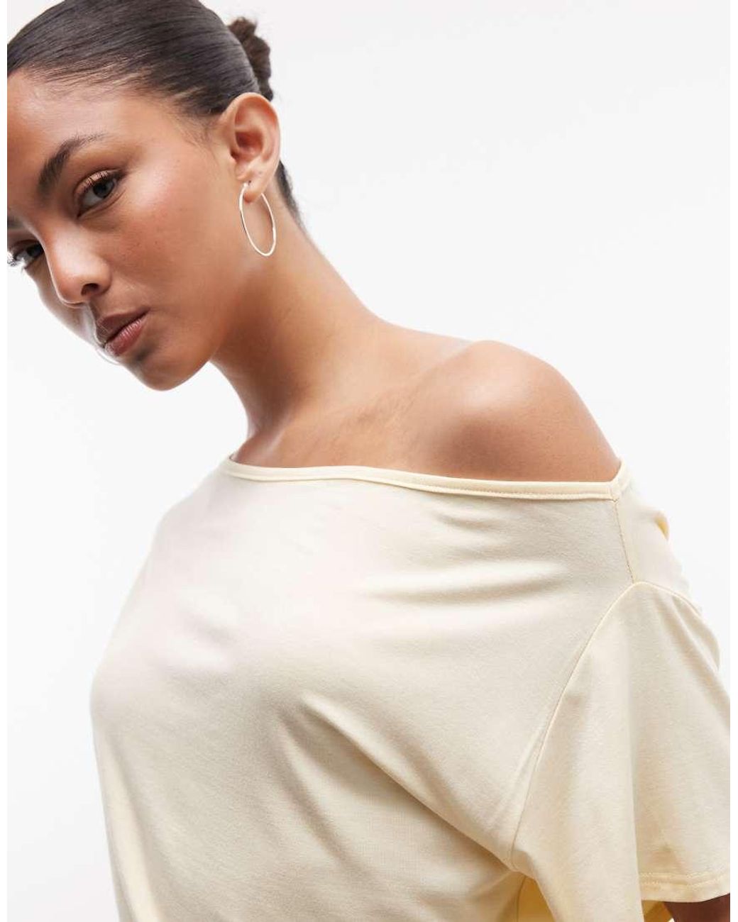 Collusion Natural Off Shoulder Drapey Top