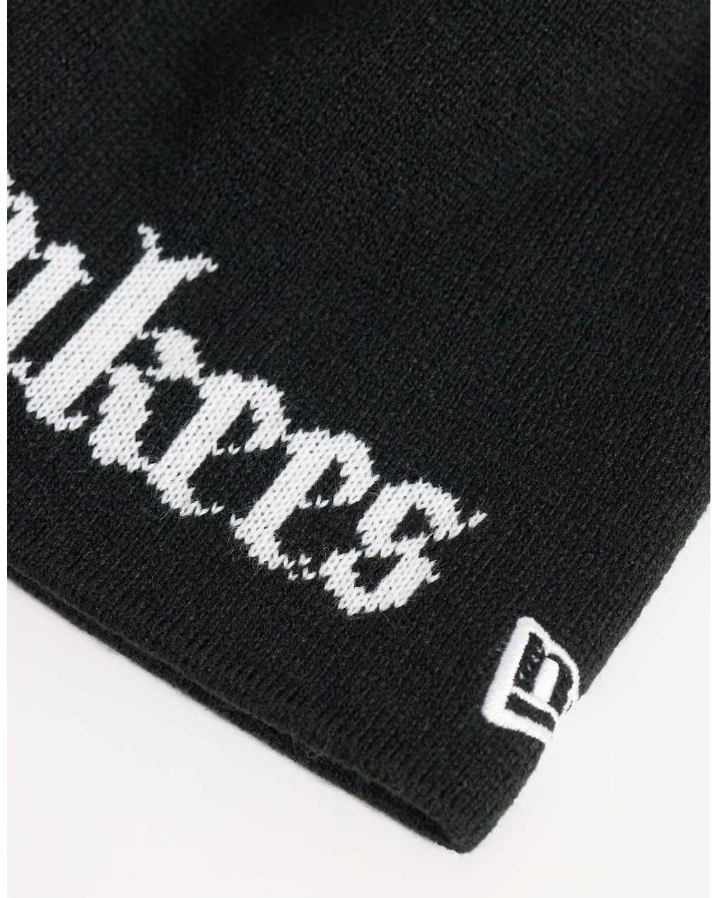 KTZ Black Ny Yankees Gothic Script Logo Knit Beanie for men
