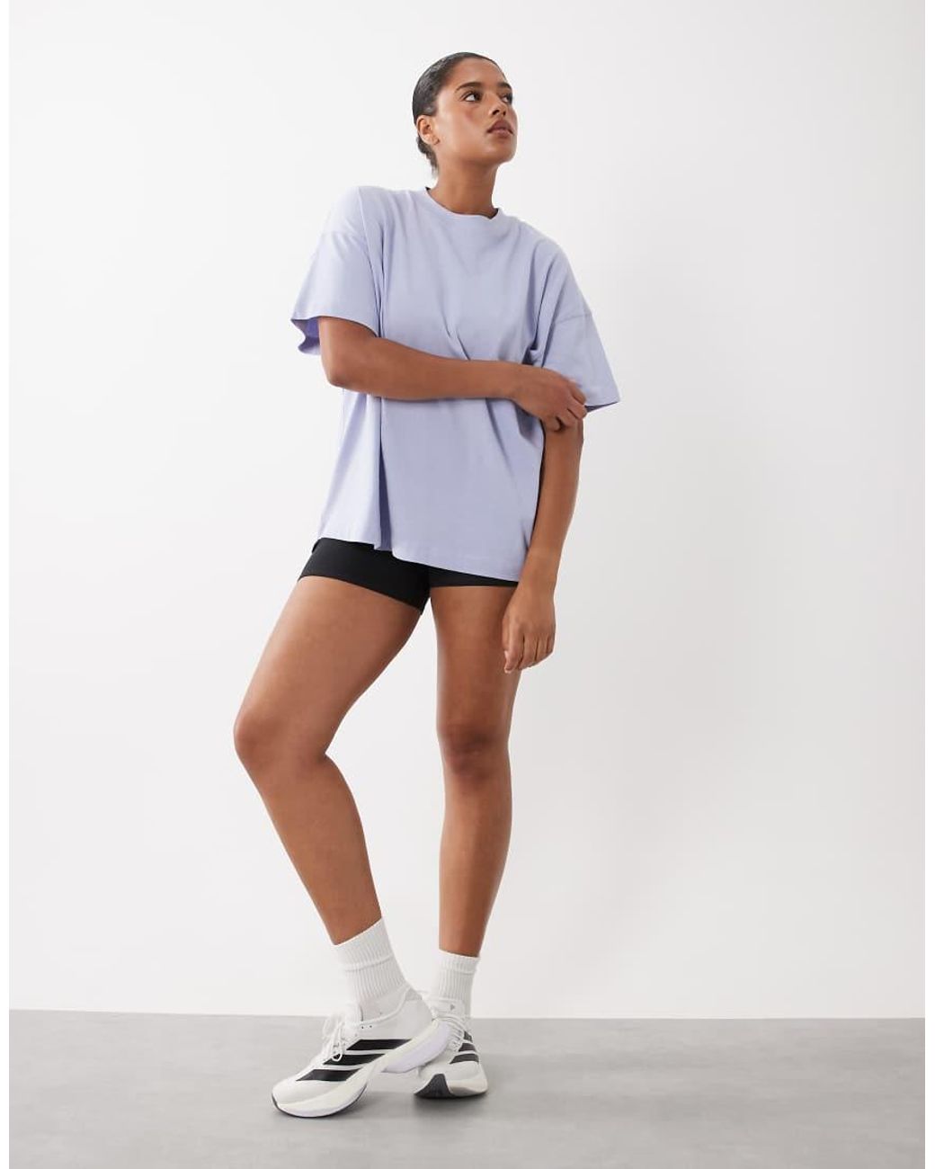 4505 Blue Curve Icon Heavyweight Cotton Oversized T-shirt With Quick Dry Finish