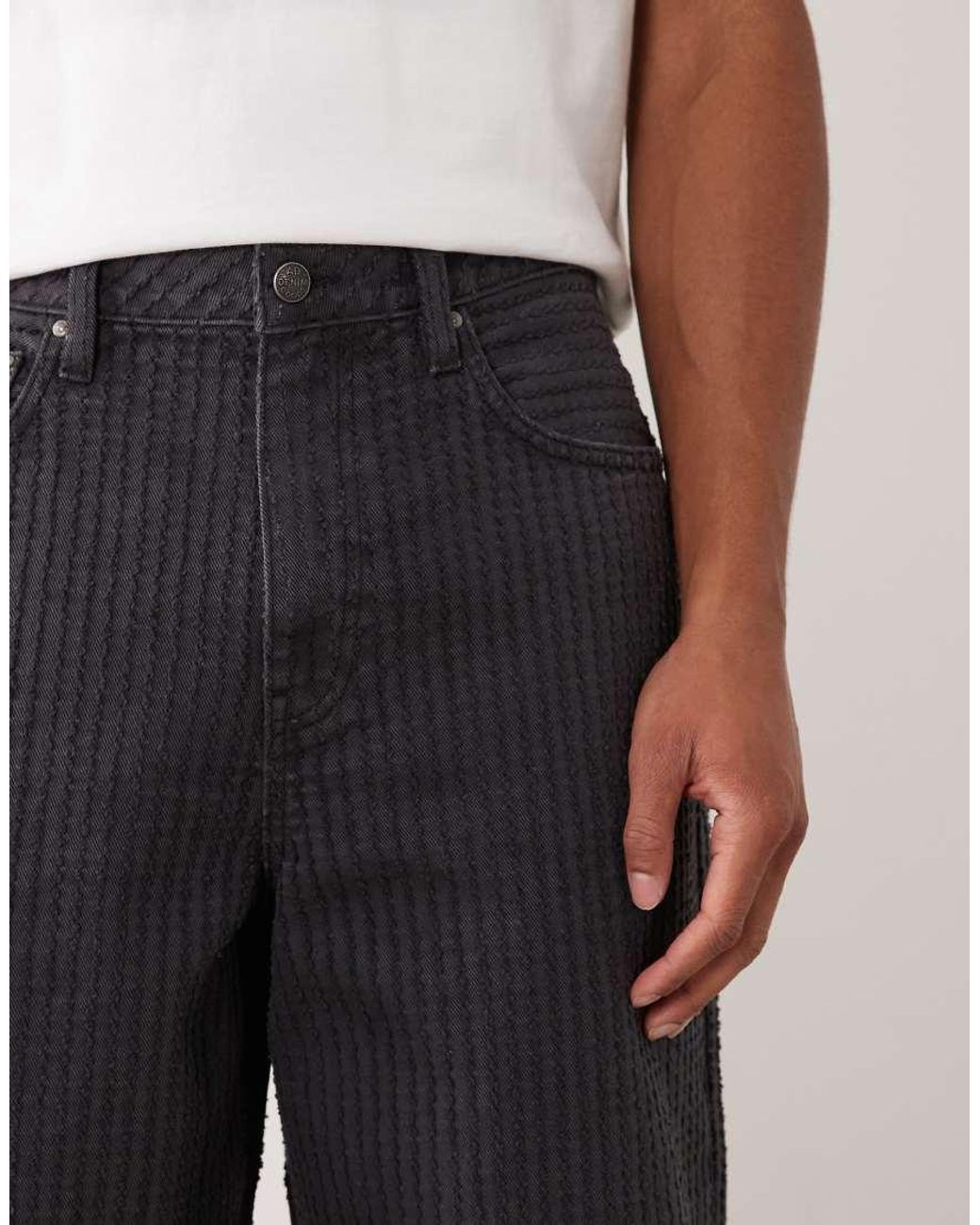 ASOS Natural Loose Textured Jeans for men