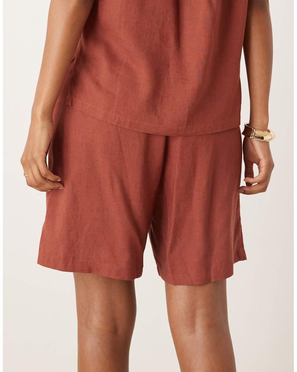 Glamorous Brown Longline Tailored Shorts