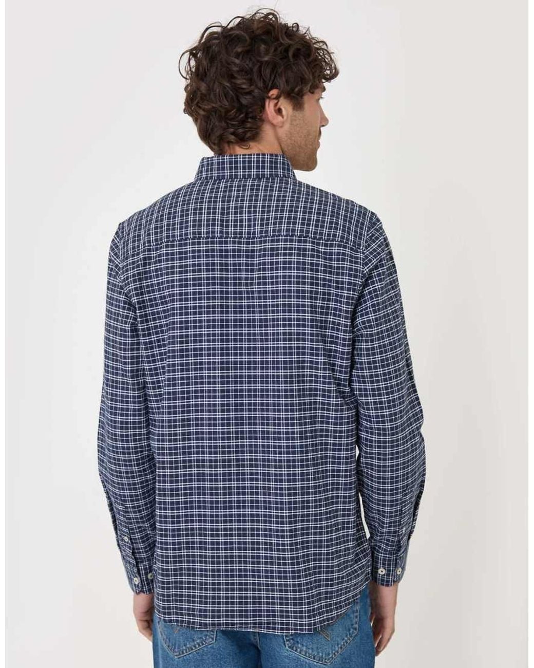 Threadbare Blue Regular Fit Cotton Oxford Shirt for men