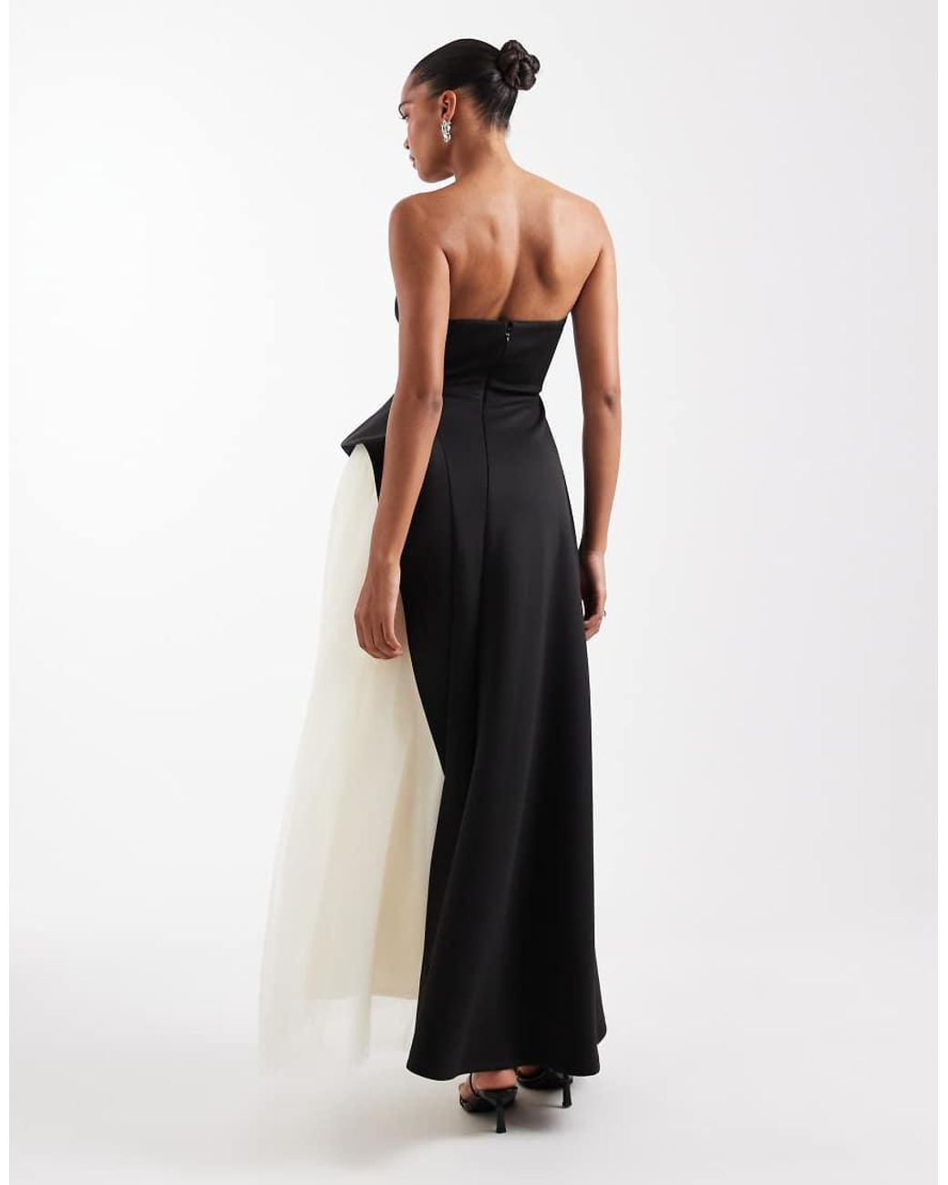 ASOS Black Premium Maxi Dress With Tulle Skirt