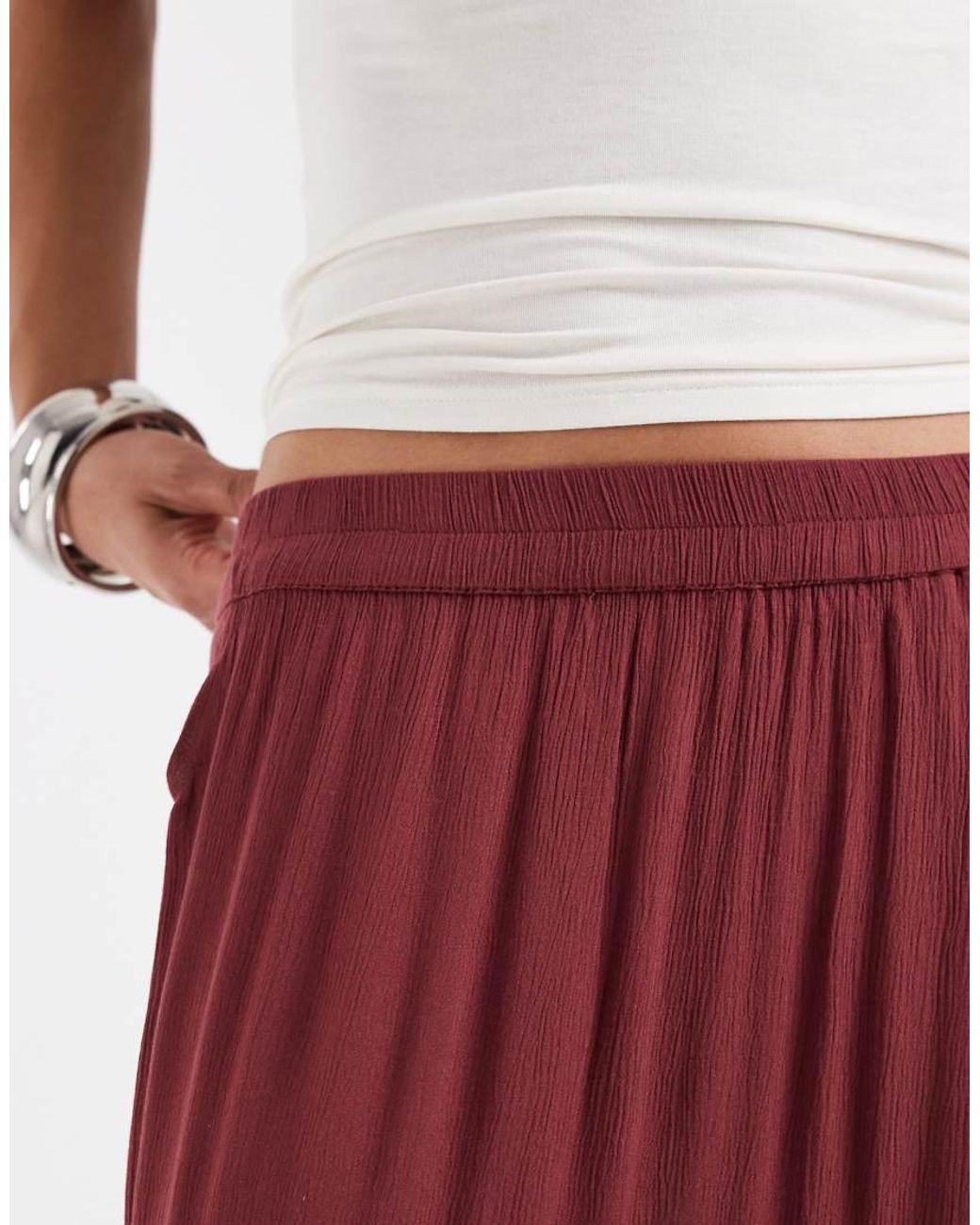 ONLY Red Tie Maxi Skirt