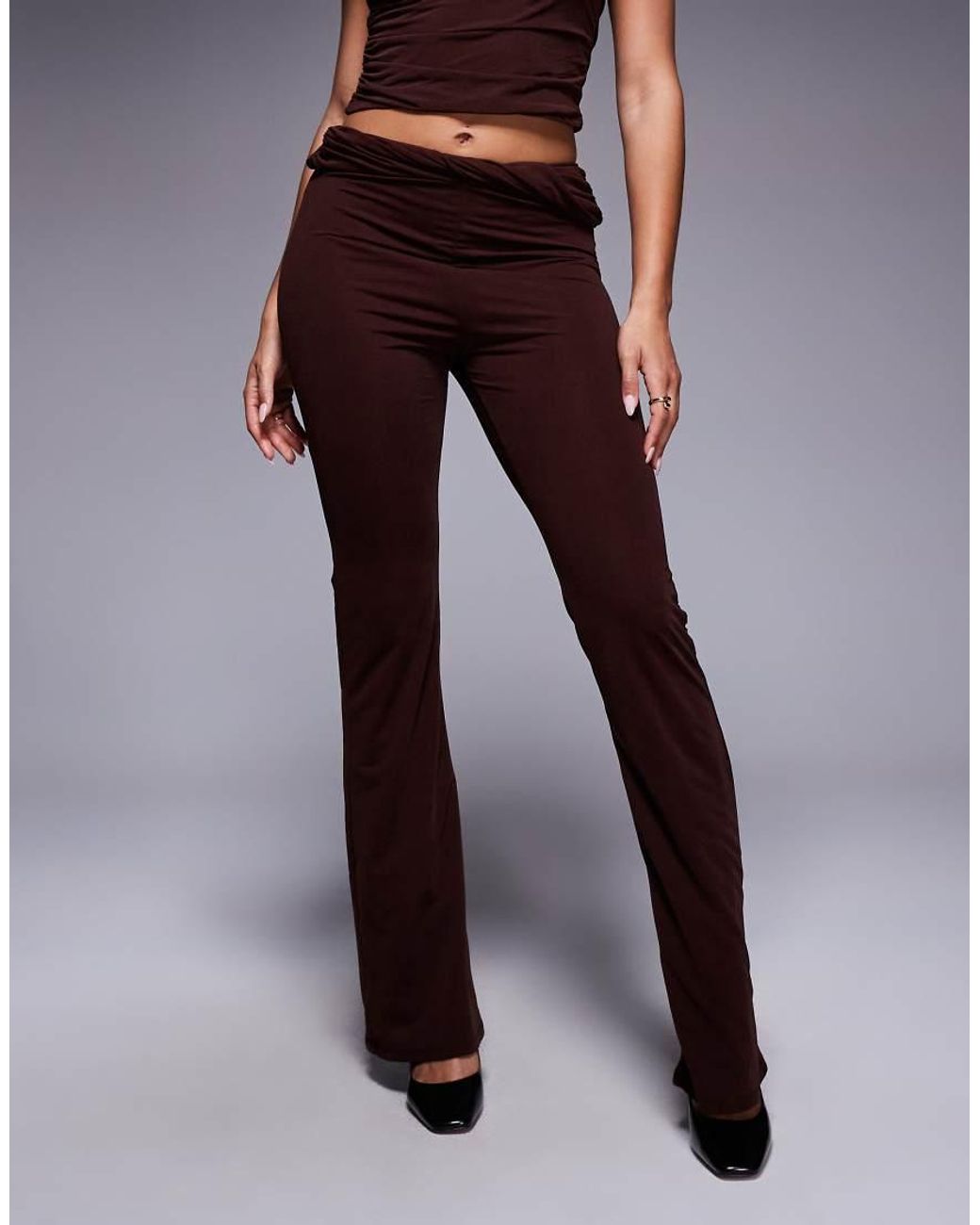 ASOS Purple Mix & Match Twisted Waist Flare Pants