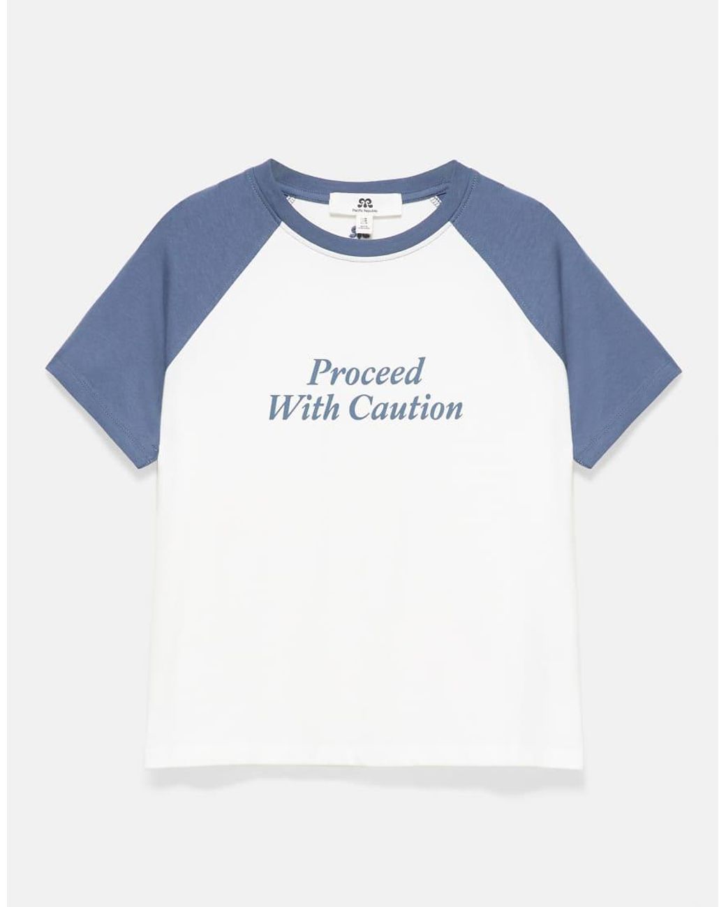 Pull&Bear Blue Raglan Sleeve Slogan T-shirt