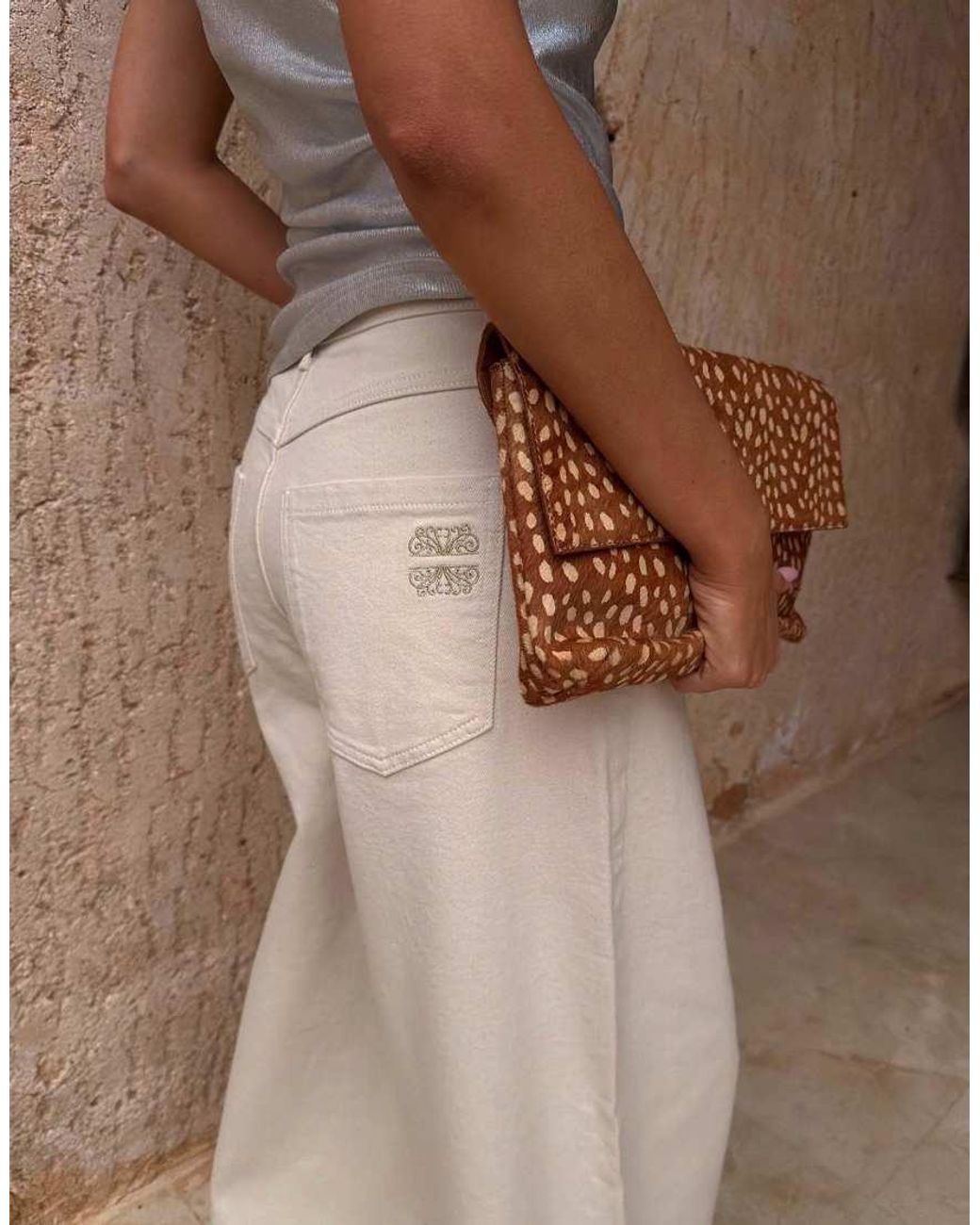 Never Fully Dressed Natural Denim Wide Leg Jeans