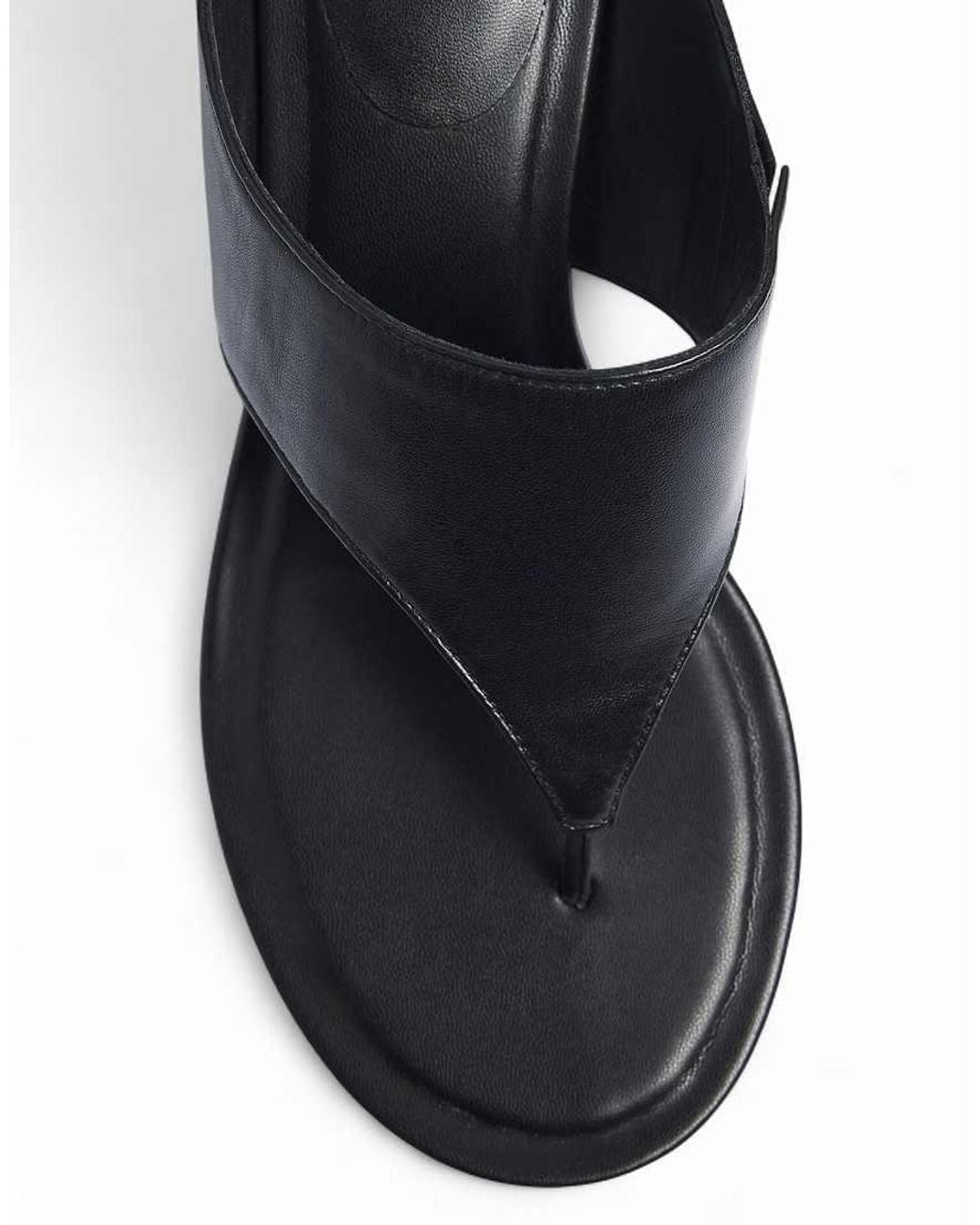 NA-KD White Wide Strap Leather Heels