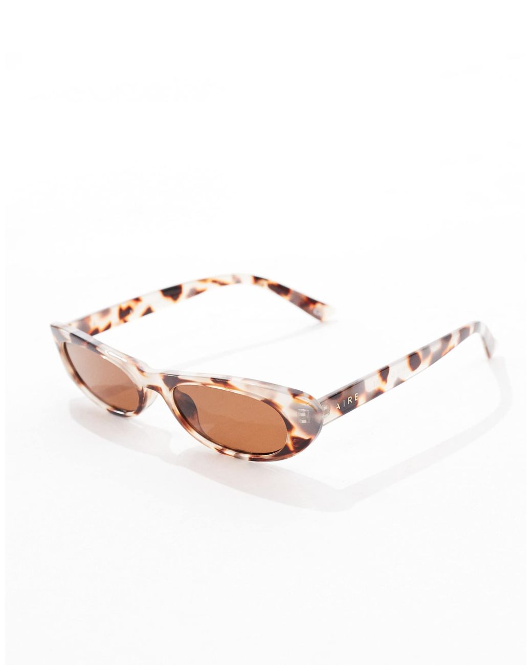 Aire Natural – avior – schmale, ovale sonnenbrille mit kekser schildpattoptik