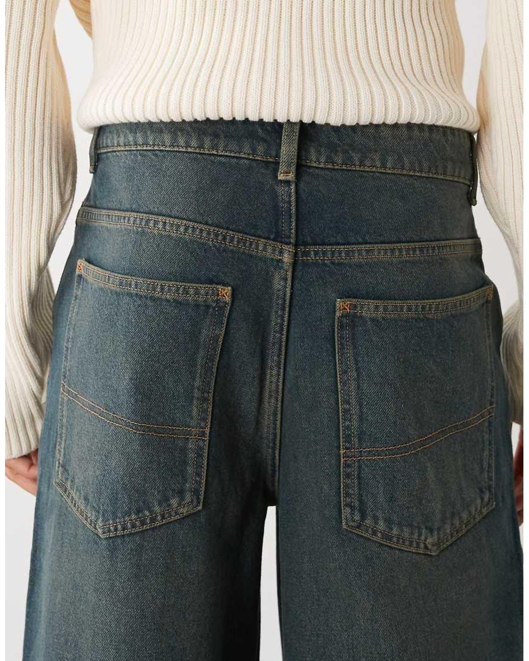 Collusion Blue X003 Wide Leg Mid Rise Jean for men
