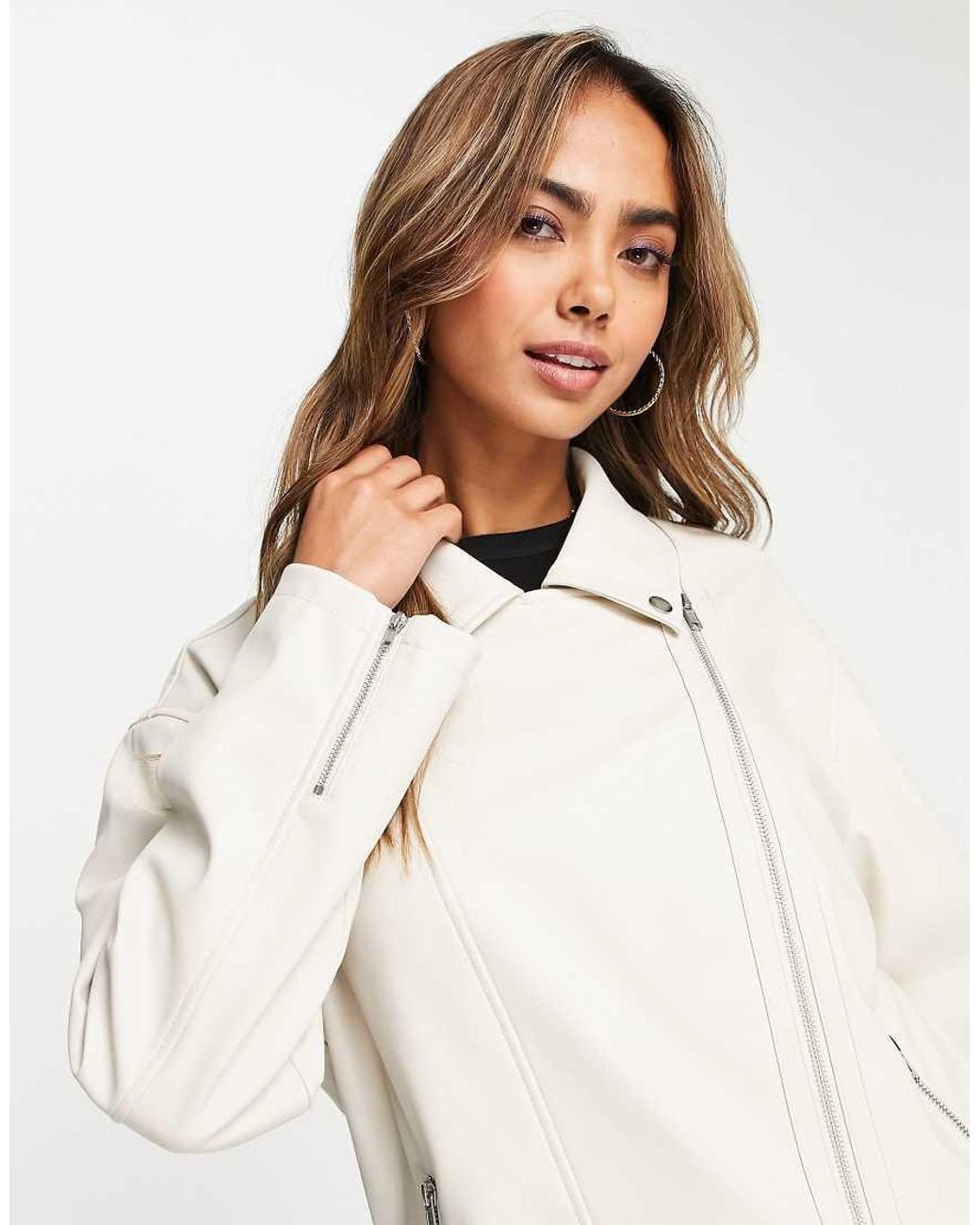 ASOS White Ultimate Faux Leather Biker Jacket