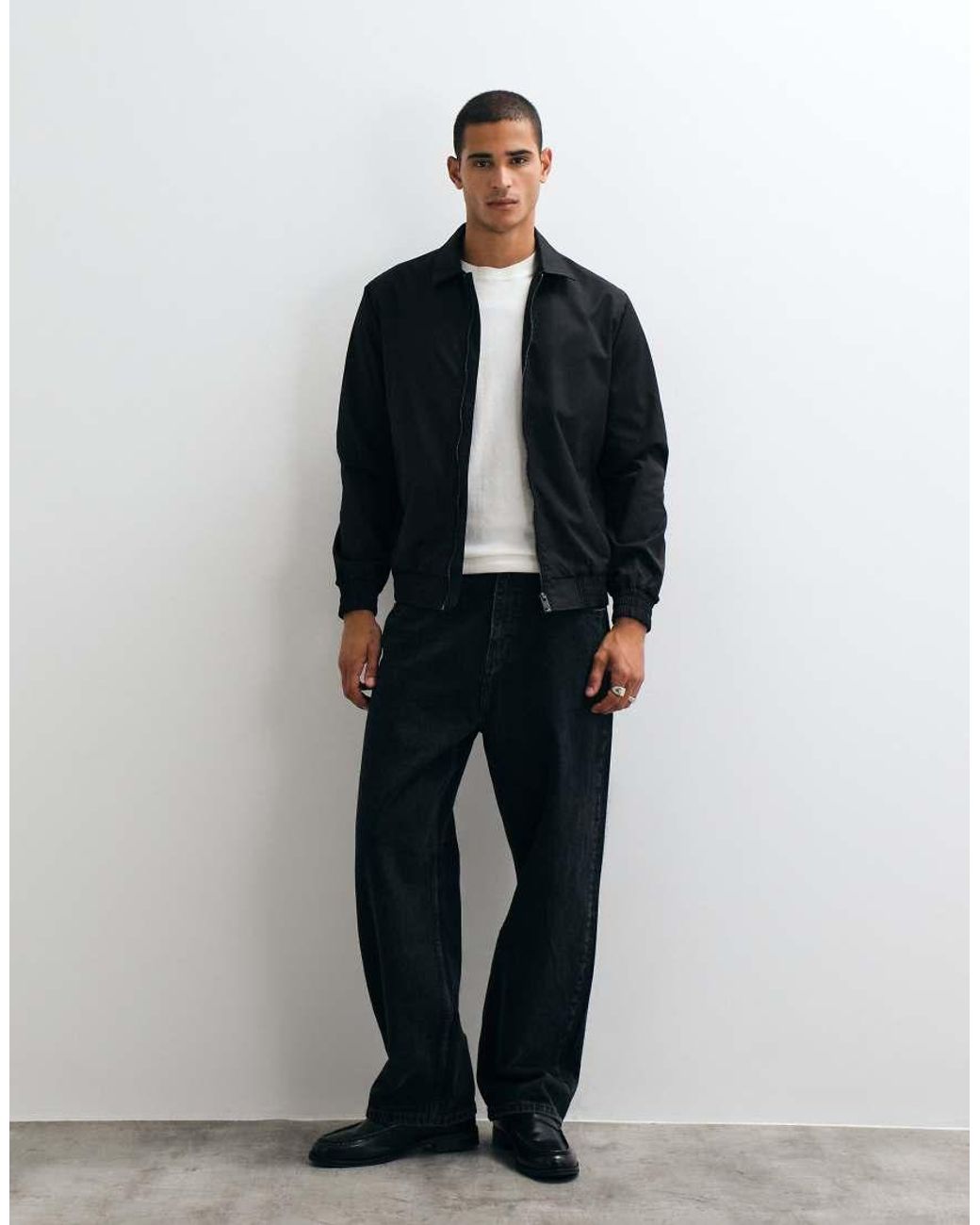 Threadbare Black Shower Proof Zip Thru Jacket for men
