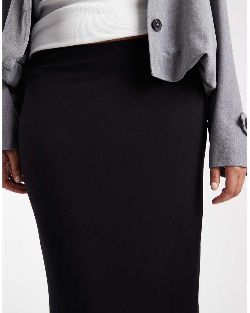 ASOS Gray Asos Design Curve Jersey Column Maxi Skirt