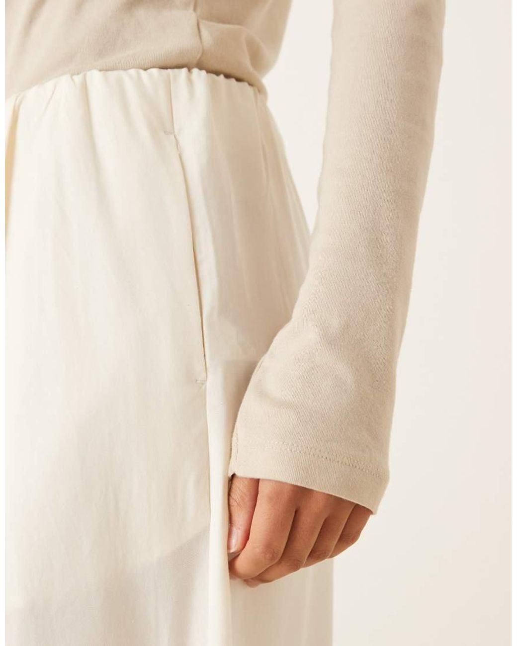 ASOS Natural Tailored Low Rise Pull On Trousers