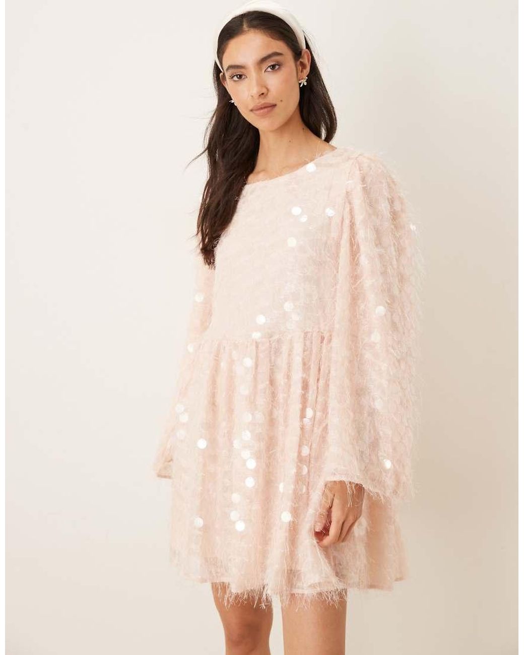 Sister Jane Natural Teese Open Back Sequin Mini Dress