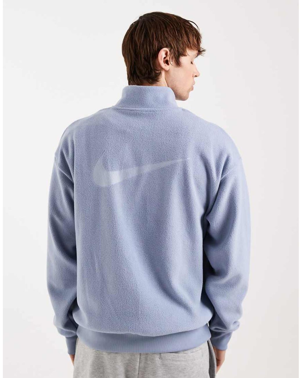 Nike Blue Quarter Zip Polar Sweatshirt for men
