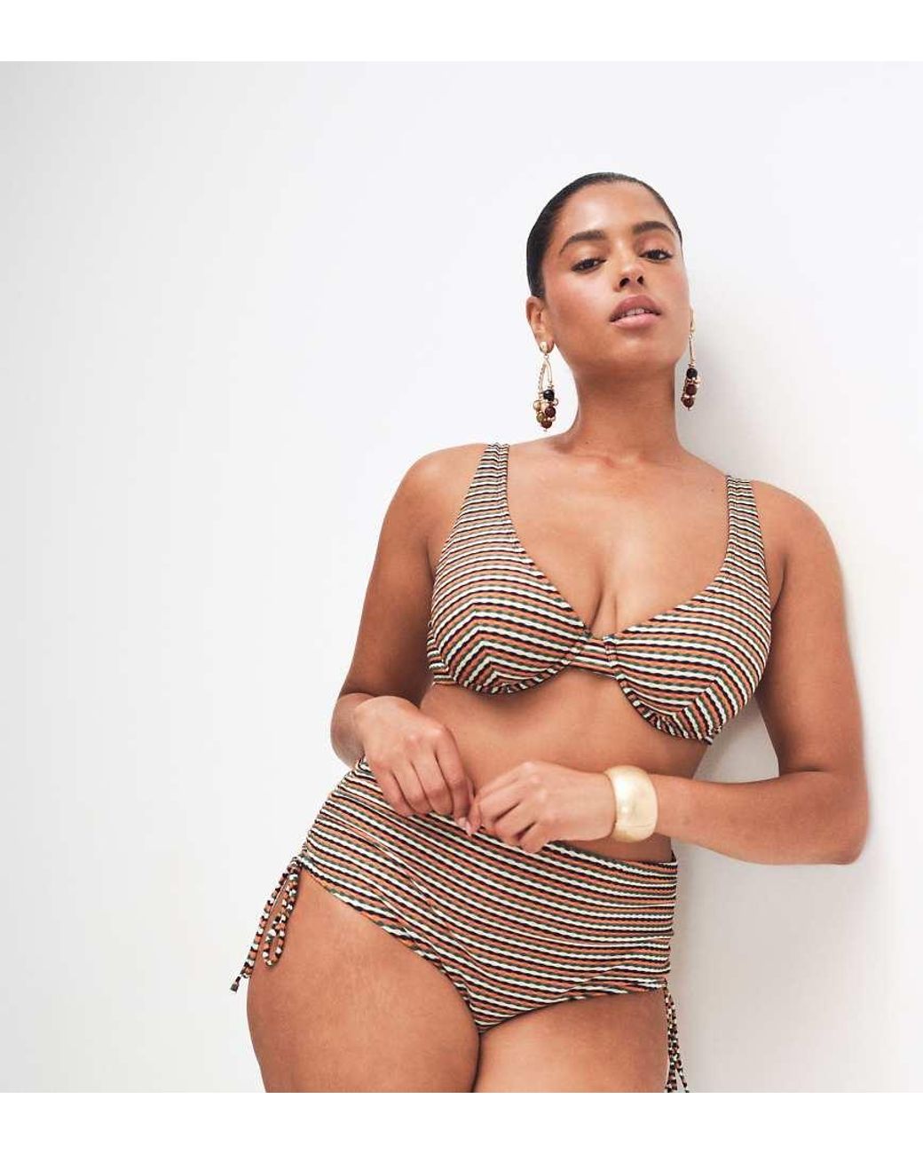 ASOS Brown Asos Design Curve Dori High Apex Underwire Bikini Top