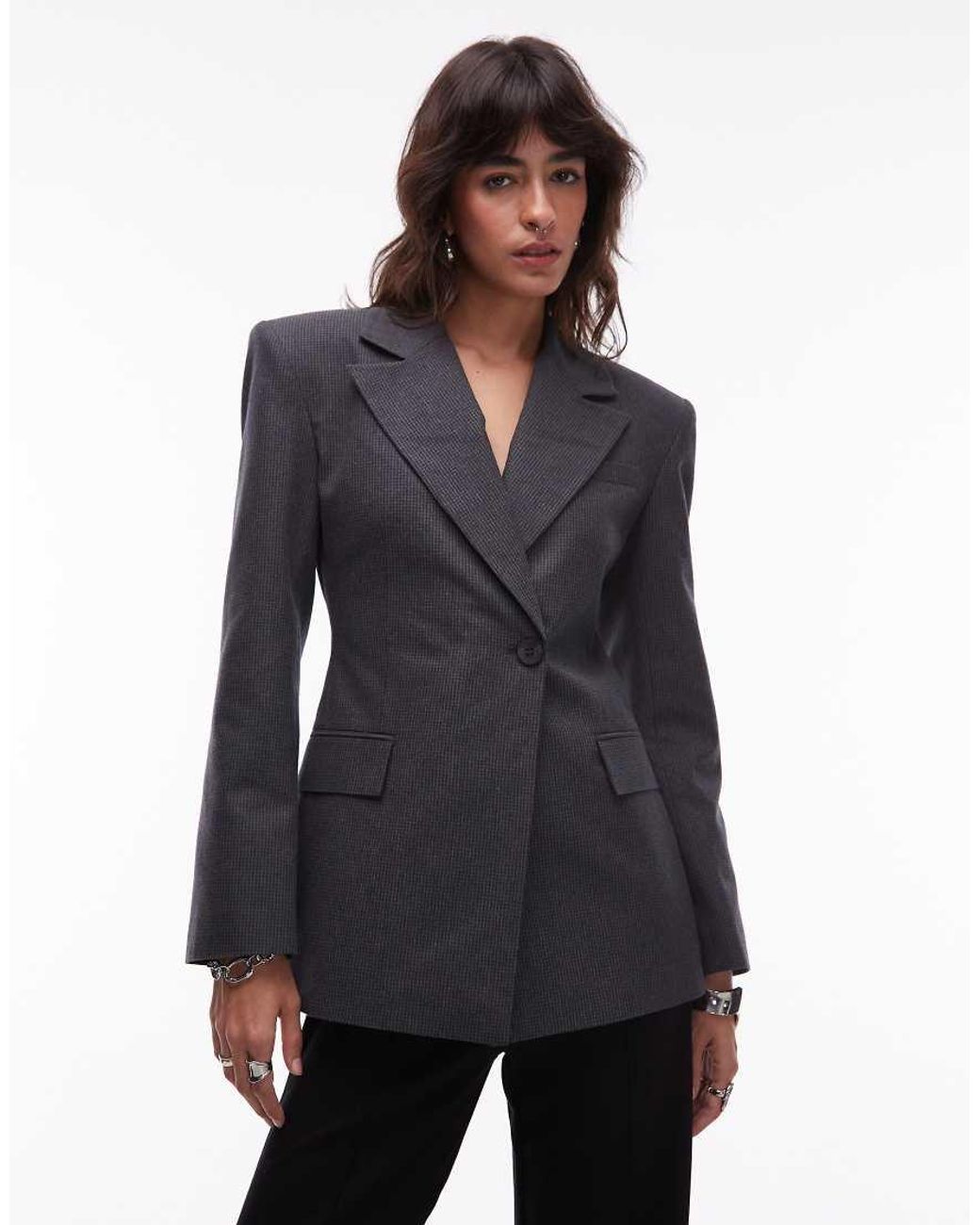 ASOS Blue Cinch High Break Point Blazer