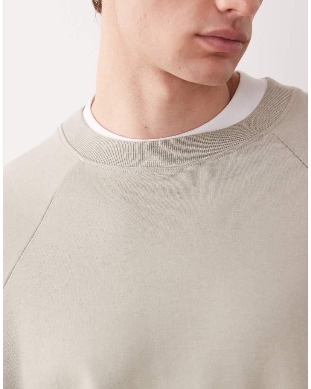ASOS COLLECTIVE Natural Super Heavyweight Super Oversized Raglan T-shirt for men