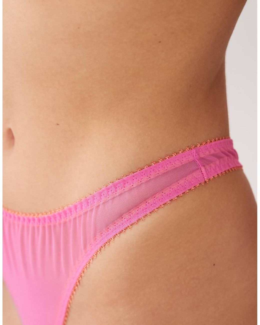 Dora Larsen Red Posey Tulle Lingerie Thong