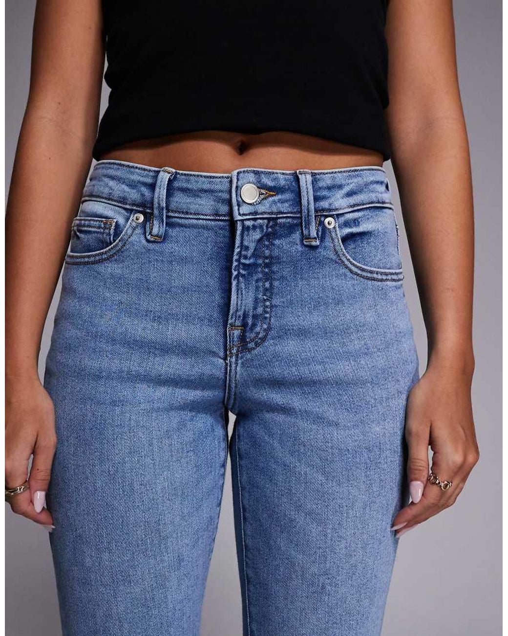 GOOD AMERICAN Blue Low Rise Boot Cut Jeans