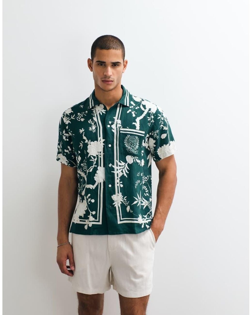 Polo Ralph Lauren Multicolor Wimbledon Capsule Tea House Floral Print Open Collar Shirt for men