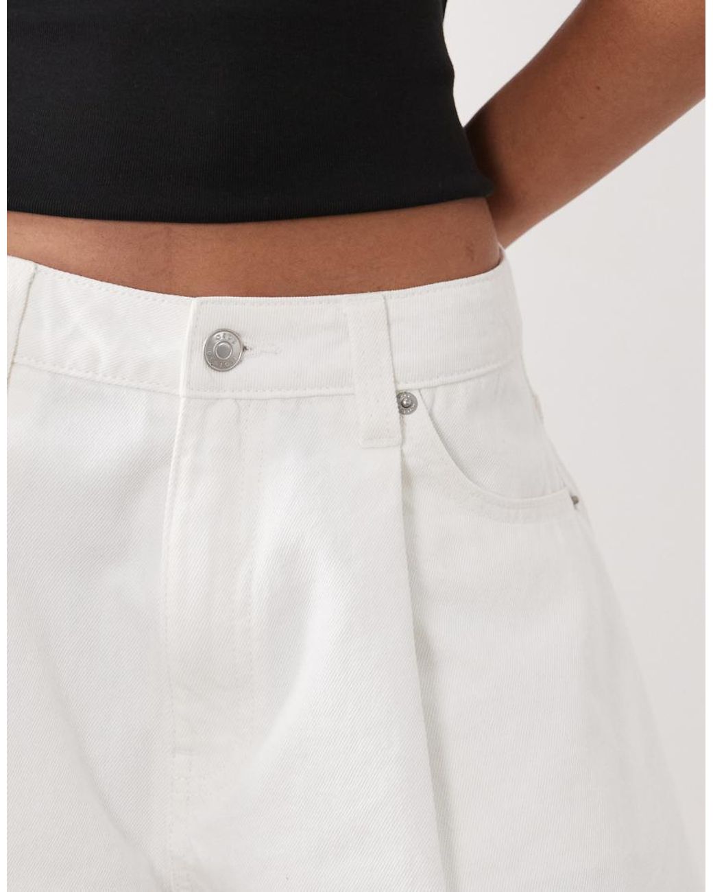 ASOS White Denim Frayed Hem Short