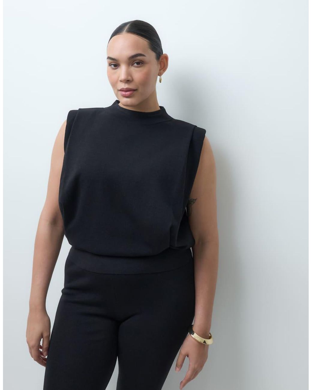 ASOS Blue Asos Design Curve Sleeveless Pleat Tank Co-ord