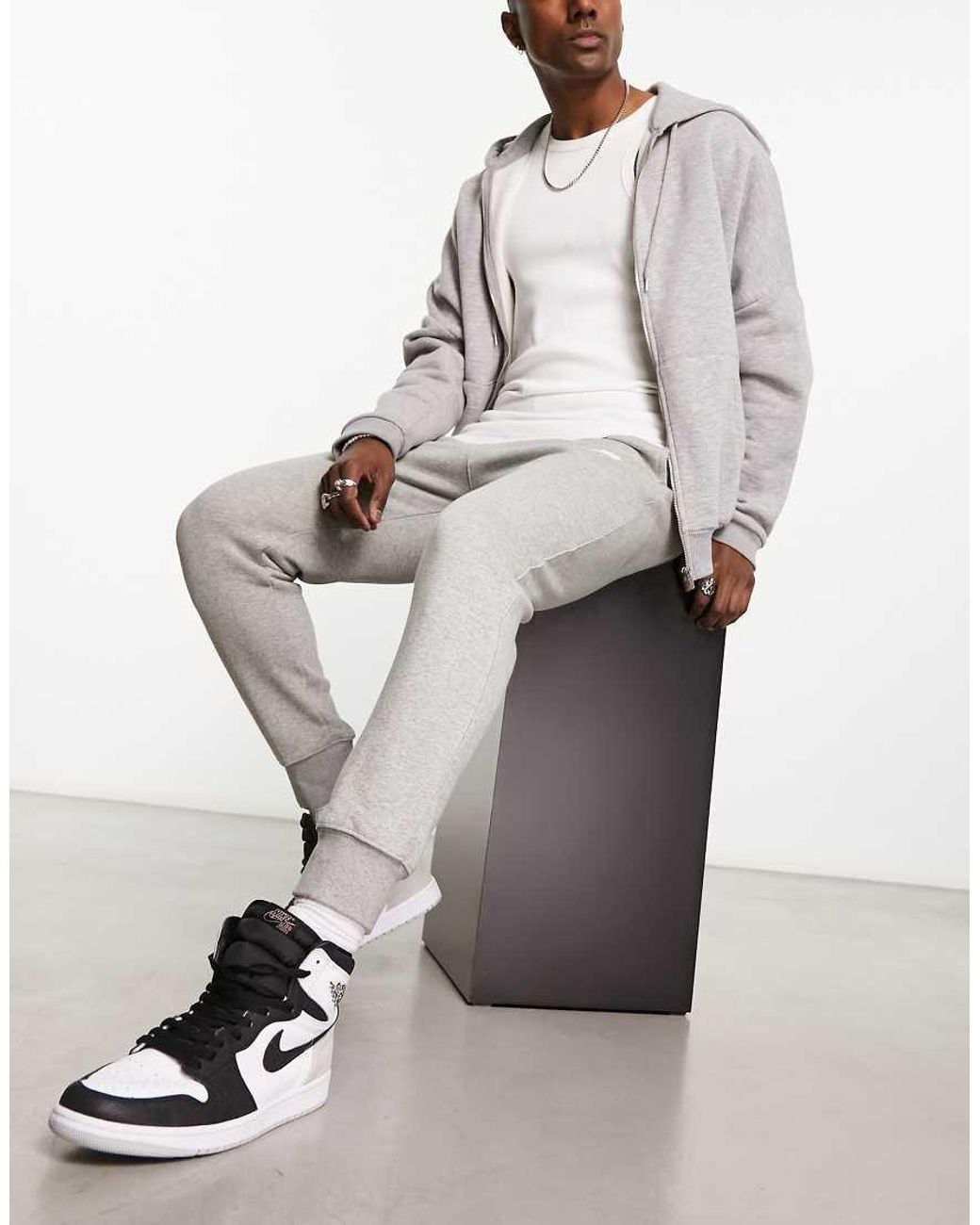 Nike Gray Club Cuffed Joggers for men