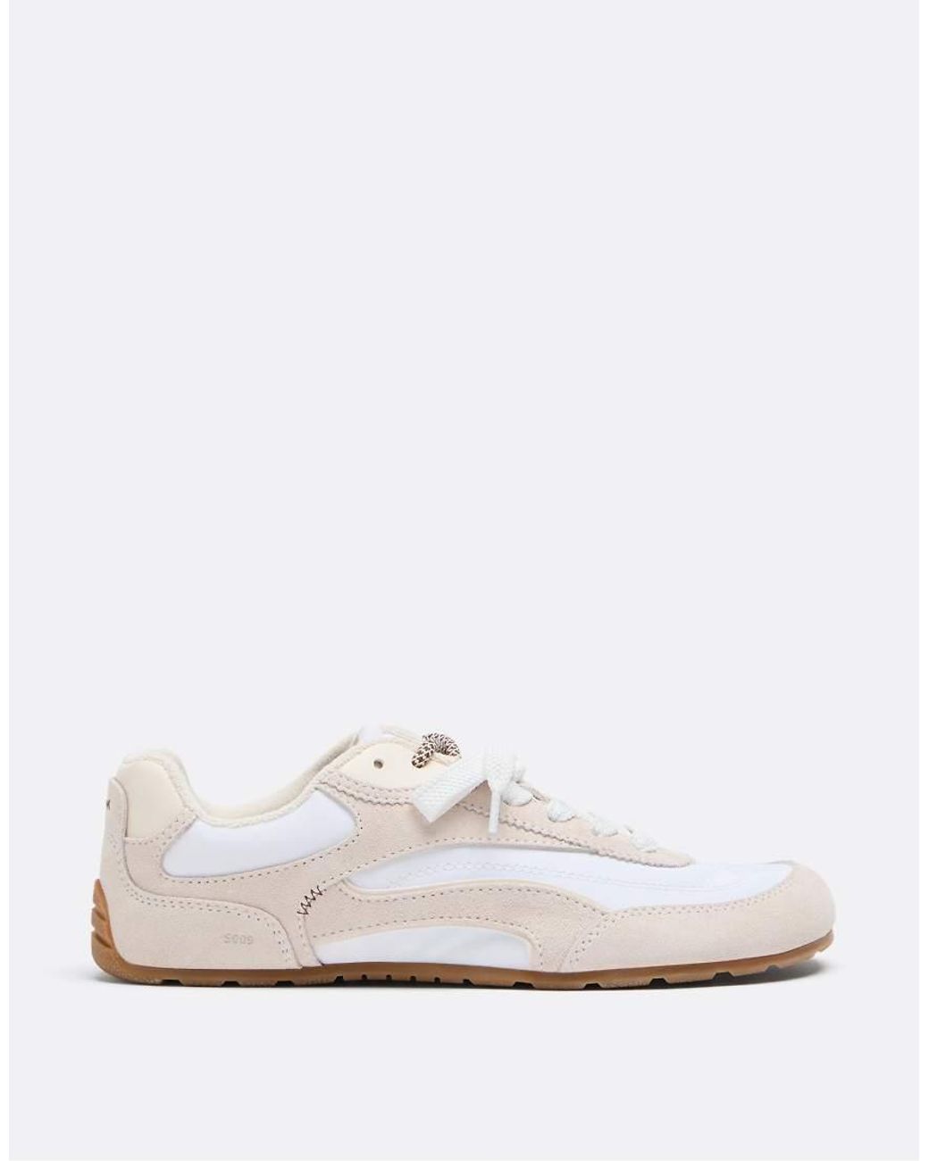 Stradivarius White S009 Leather Detail Barefoot Trainers