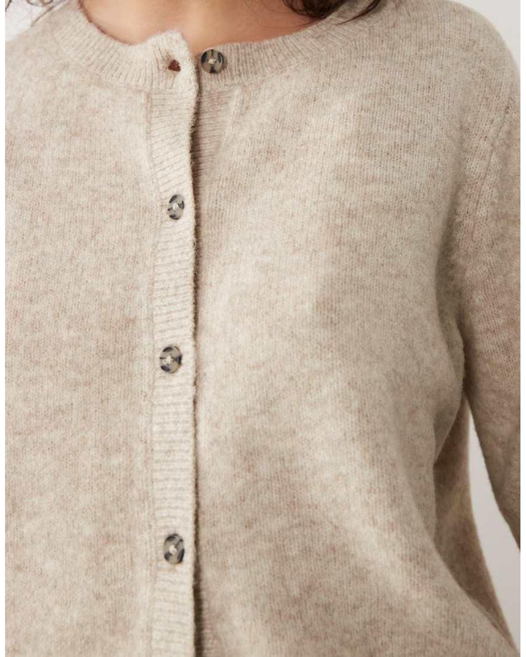 Jdy Blue Short Sleeve Knitted Cardigan With Wool