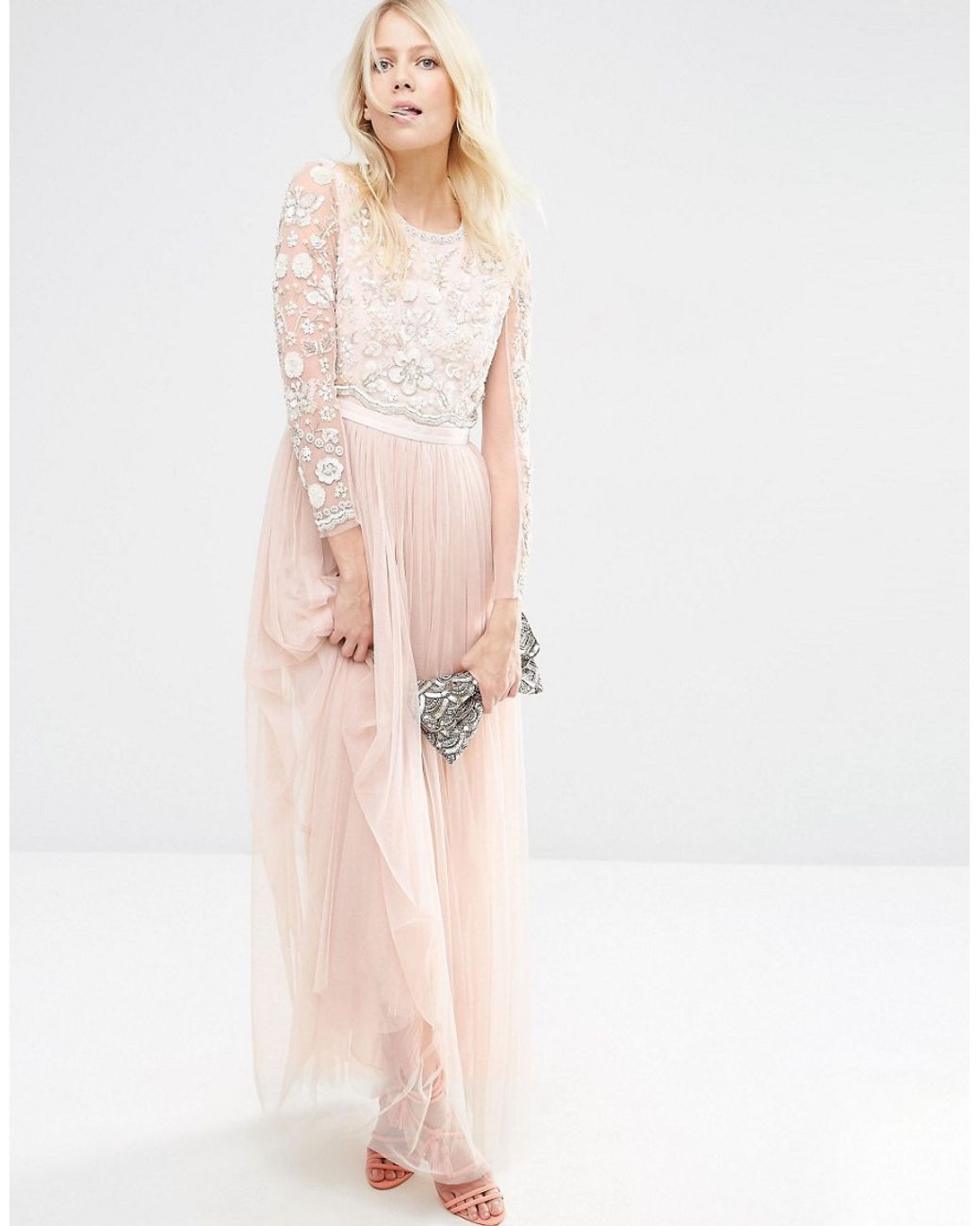Needle & Thread Butterfly Gown Tulle Maxi Dress - Petal Pink | Lyst Canada