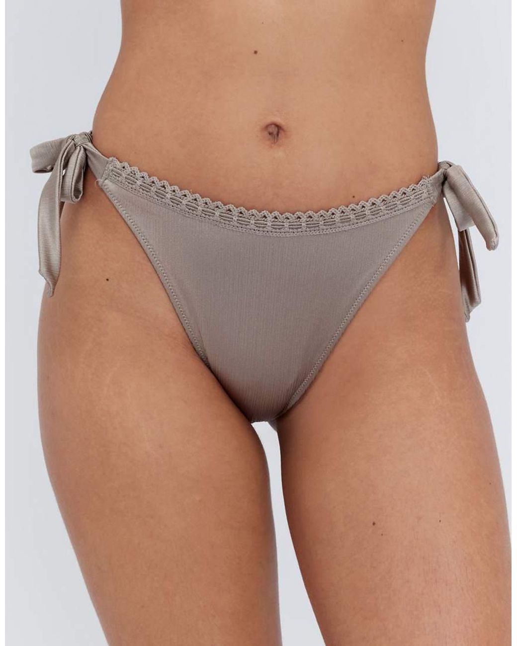 Boux Avenue Multicolor Ibiza Broderie Tie Side Bikini Bottoms Summer Soft Swimwear