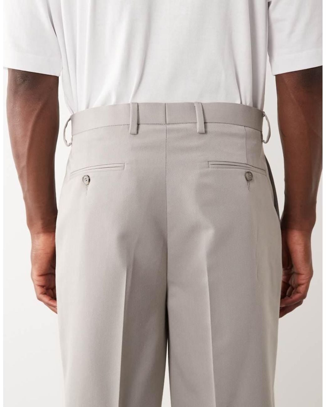 ASOS Gray Oversized Tapered Suit Trousers for men