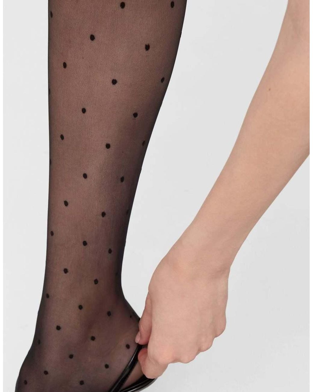 Calzedonia White Sheer Polka Dot Tights