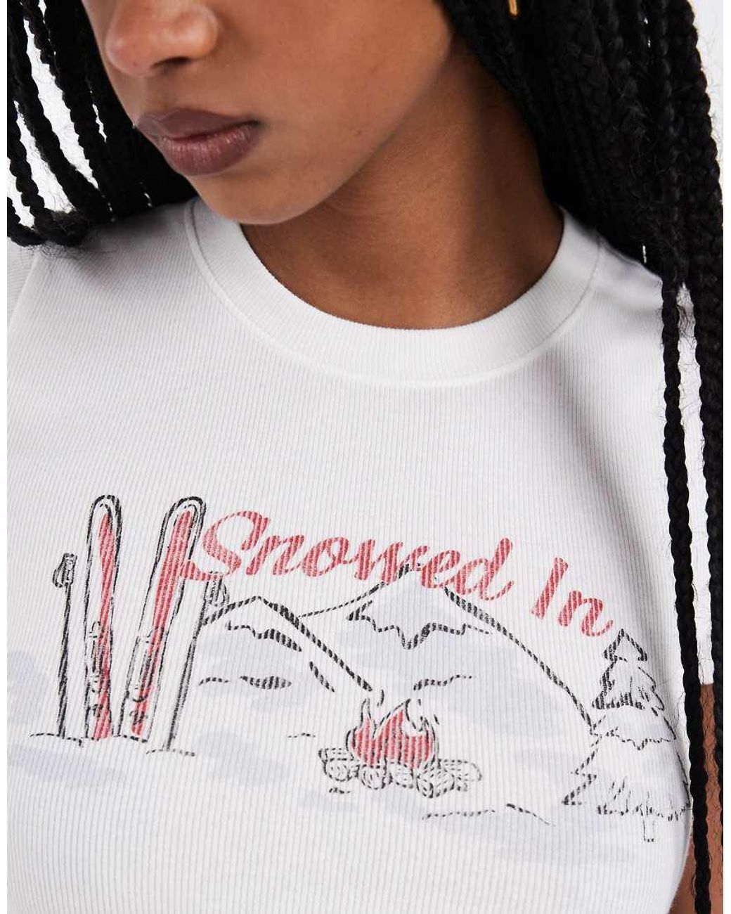 Hollister White Festive Graphic T-Shirt