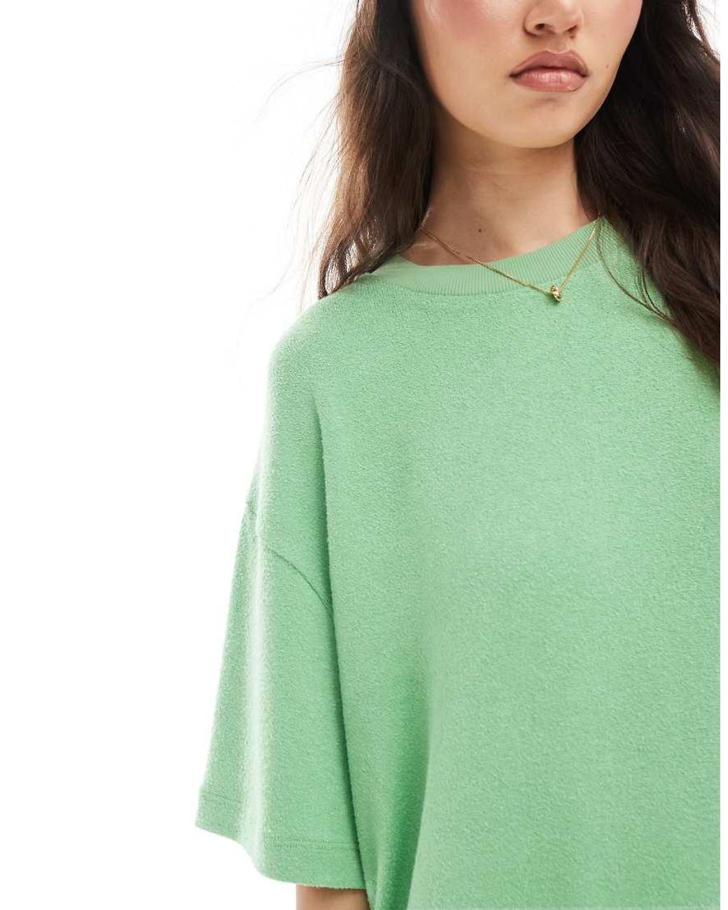 Camiseta Extragrande De Punto Texturizado De ASOS de color Green