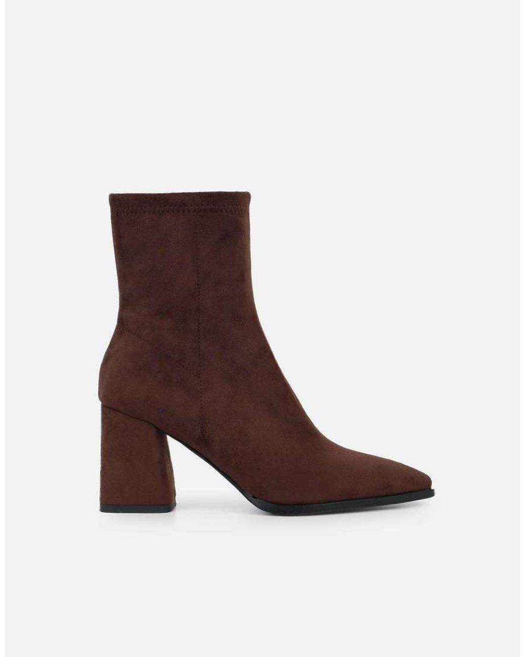 SIMMI Natural Bark Block Heeled Ankle Boots