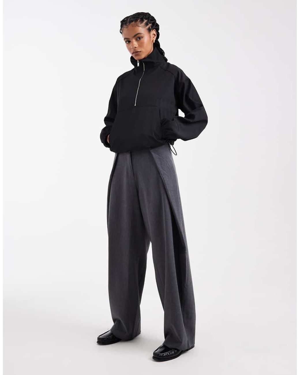4th & Reckless Blue Exclusive Water Repellent Zip Through Funnel Neck toggle Detail Pullover Jacket