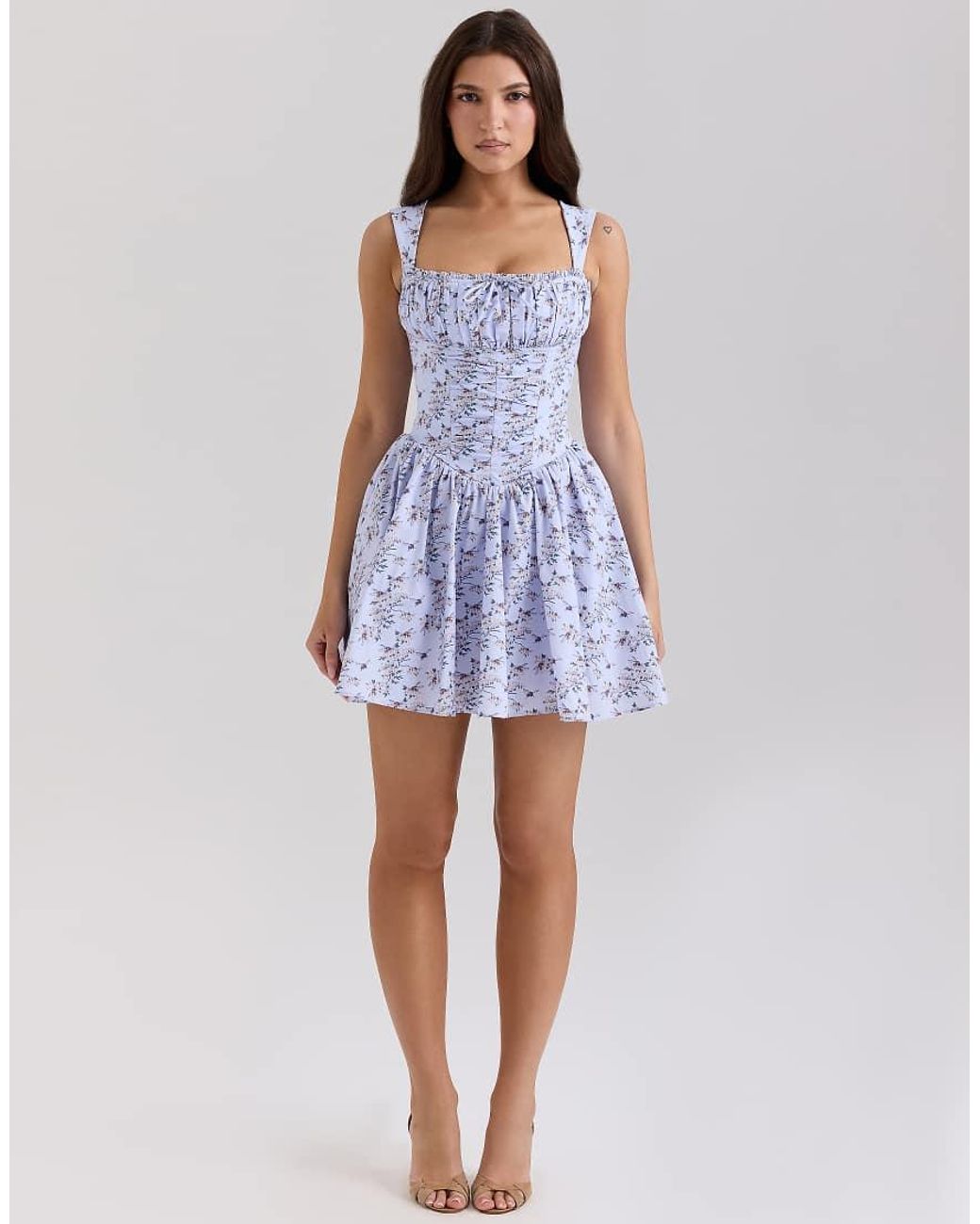House Of Cb Ophelia Cotton Mini Dress With Bloomers in Blue | Lyst UK