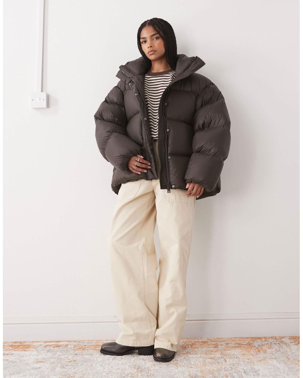 Weekday Brown Premium Down Puffer Coat