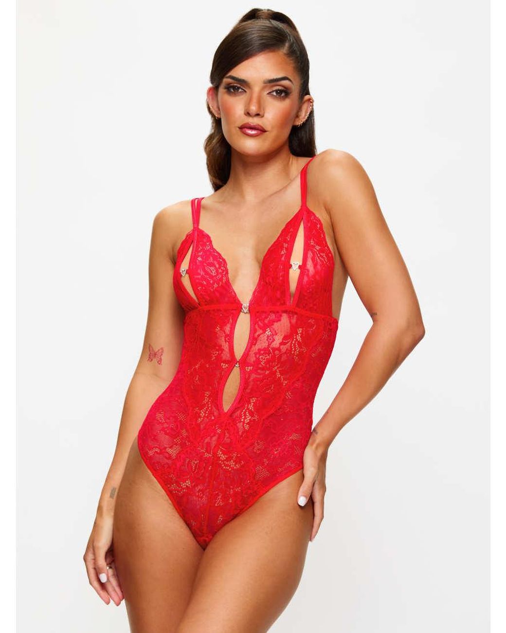 Ann Summers Red Diamond Heart Crotchless Body
