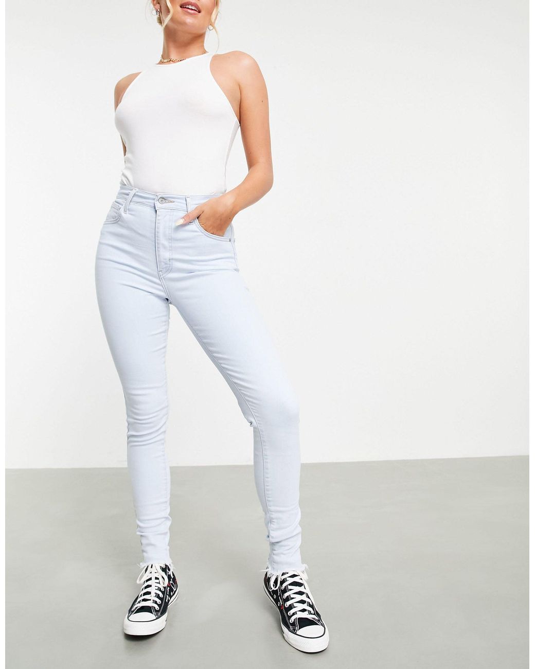Levi s Mile High Super Skinny Jeans in White Lyst Australia