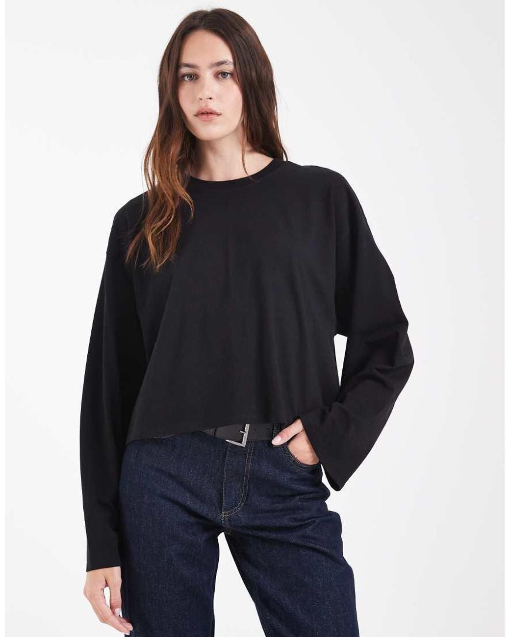 Hollister Blue Boxy Long Sleeve T-Shirt