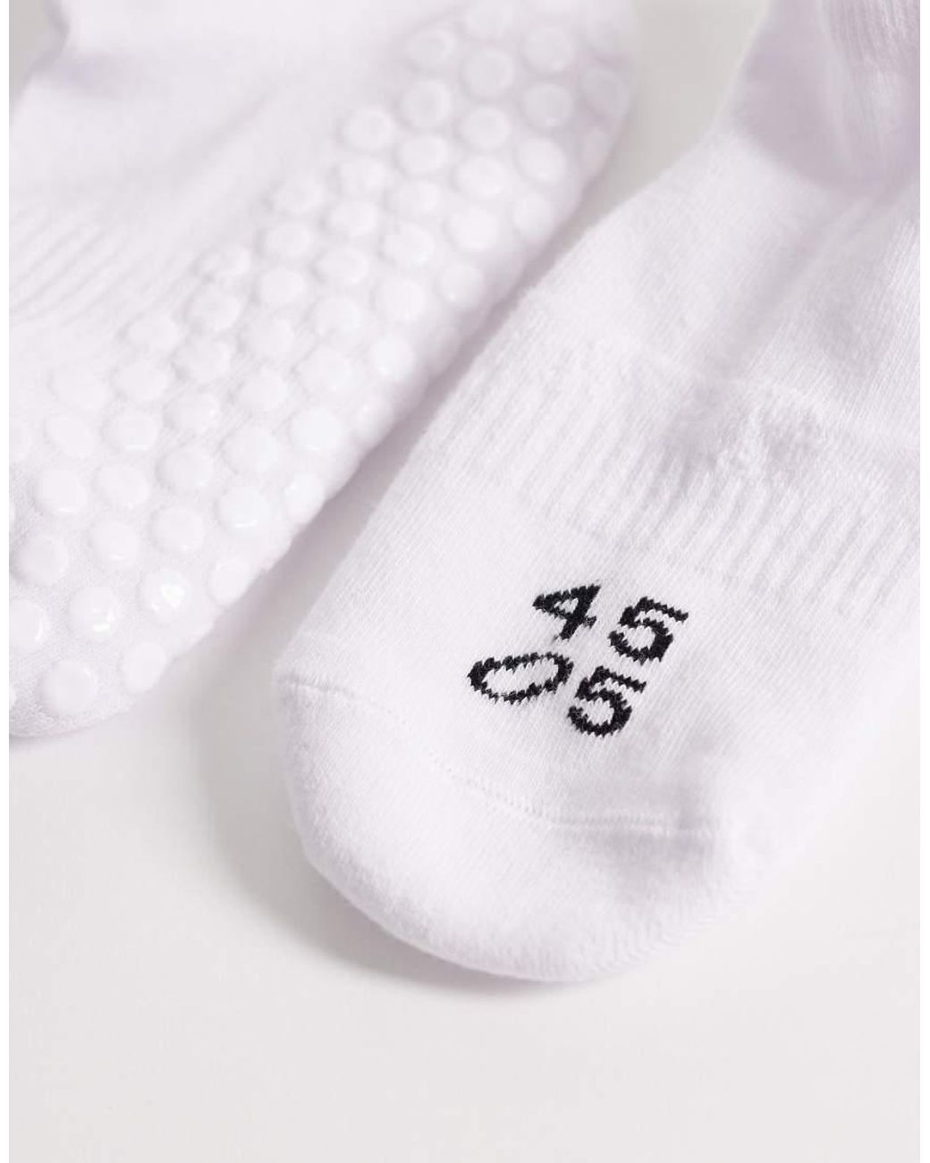 4505 Natural 2 Pack Pilates Grip Ankle Sock