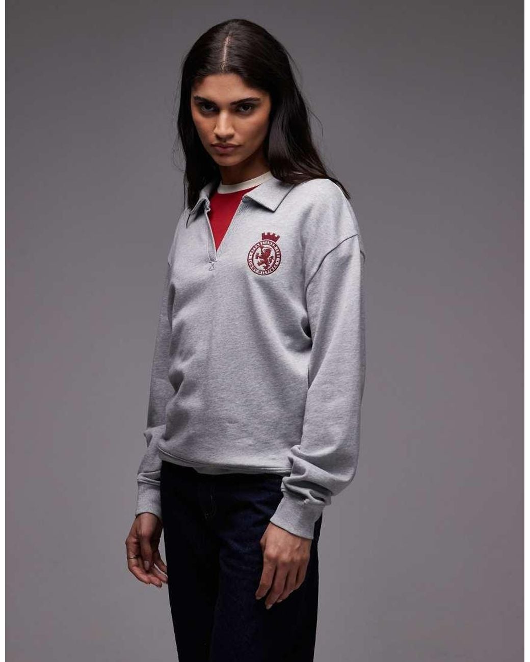Tommy Hilfiger Gray Crest Lounge Sweatshirt