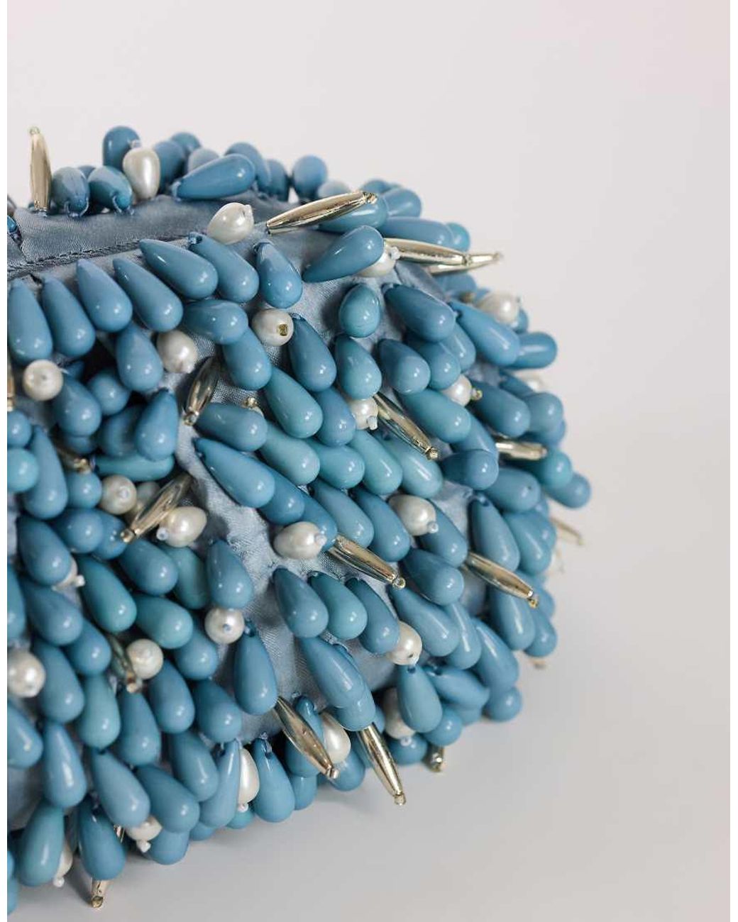 TOPSHOP Blue Jemma Beaded Clutch Bag