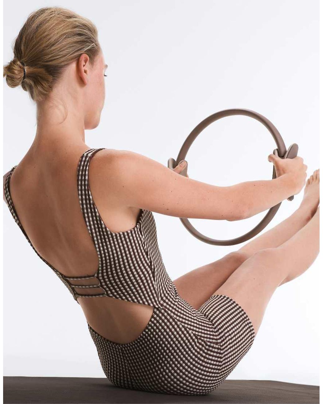 Oysho White Comfortlux Gingham Short Jumpsuit